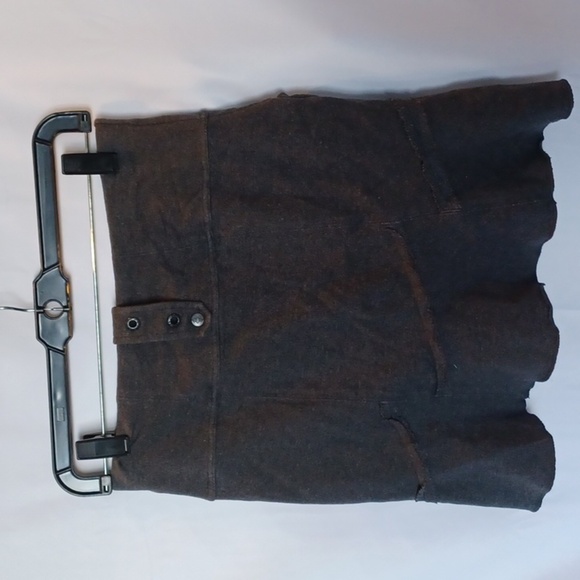 Nomads HempWear Mini Skirt, ruffle, distressed, gray, sz S - Picture 4 of 5